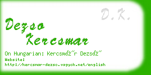 dezso kercsmar business card